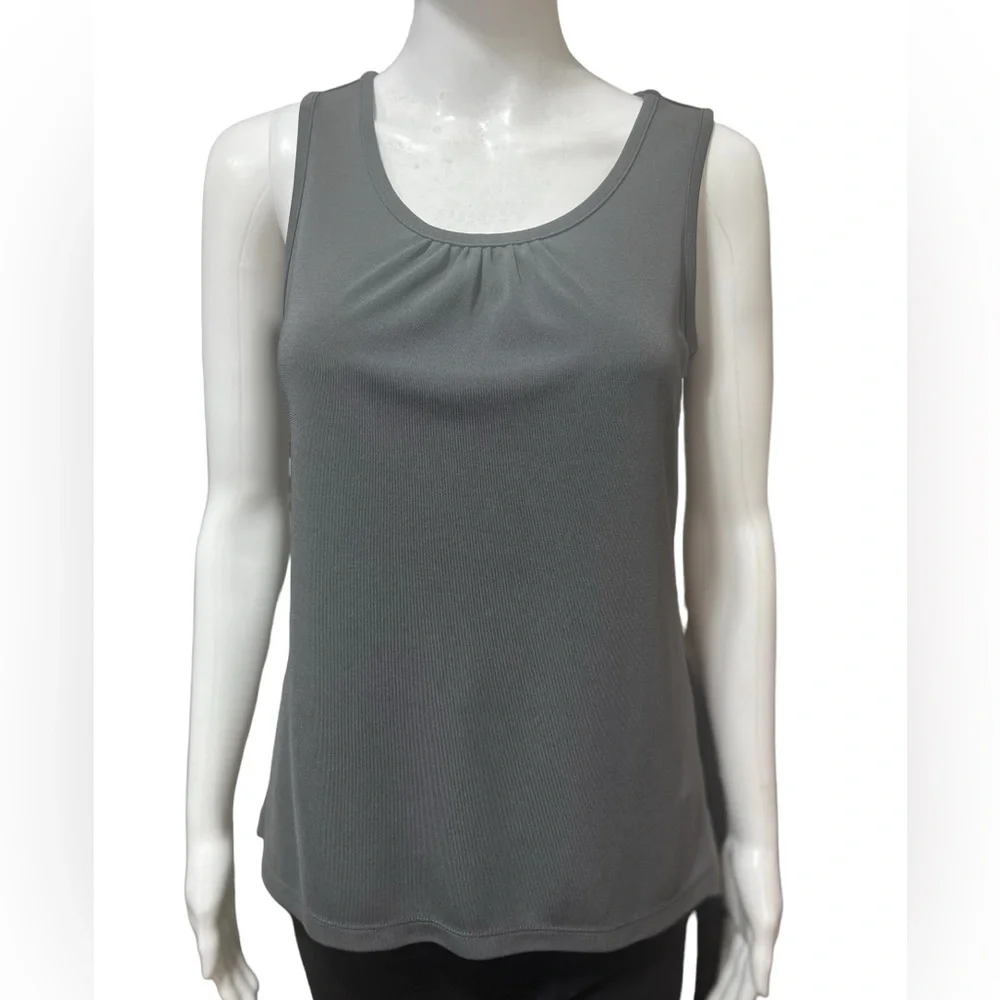 Lands End Women’s Tank Top Blouse Gray Sleeveless Stretchy Size S/P - Picture 1 of 5